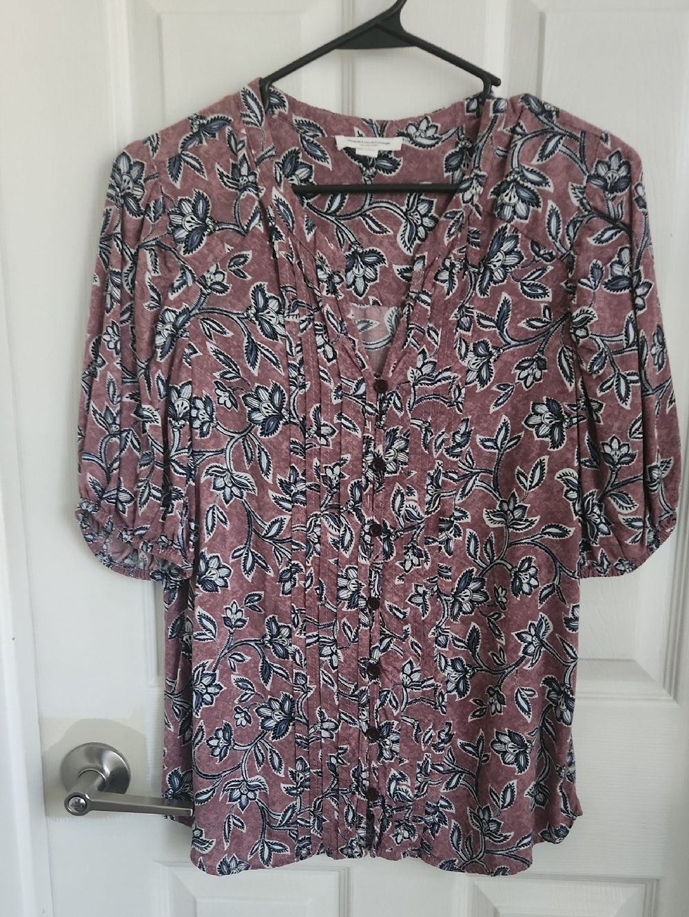 beachlunchlounge Mauve Floral Boho Top